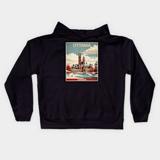 Ottawa Vintage Poster Tourism Kids Hoodie